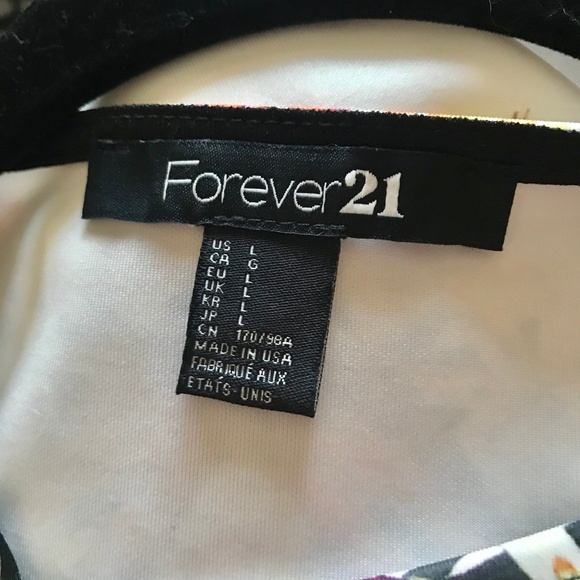 FOREVER 21/Black, Red & Orange Pattern Dress/SZ L - Picture 5 of 6